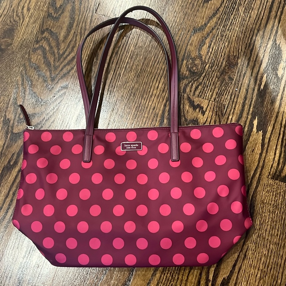 kate spade nylon bag, leather handle